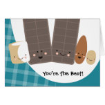 kawaii candy making marshmallows baking note ca... greeting card