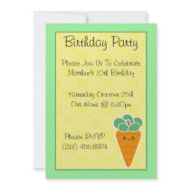 Kawaii Carrot Birthday Party Invitations by megakawaii Kawaii Carrot Birthday Party Invitations