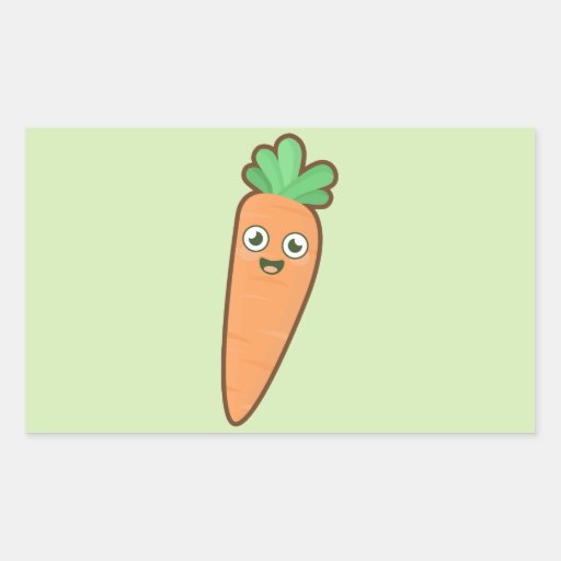 Kawaii Carrot Rectangular Sticker Zazzle