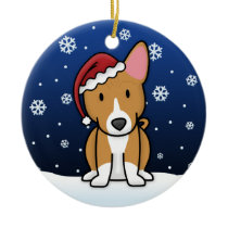 Kawaii Cartoon Basenji Christmas Christmas Tree Ornament