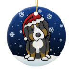 Kawaii Cartoon Bernese Mountain Dog Christmas Christmas Tree Ornament