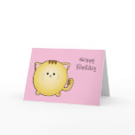 Kawaii Cartoon Cat Birthday Card