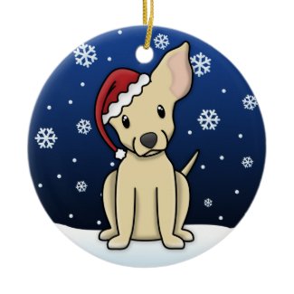 Kawaii Cartoon Chihuahua Christmas Ornament