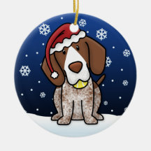 Kawaii Cartoon German Shorthair Pointer Christmas Christmas Ornaments