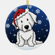 Kawaii Cartoon Kuvasz Christmas Ornament