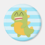 Kawaii cartoon of green and yellow Dino Fridge Magnets