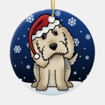 Kawaii Cartoon Otterhound Christmas Ornament