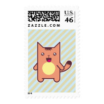 Kawaii cat postage stamps