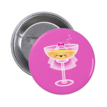 Kawaii Champagne Bride buttons