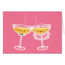 Kawaii Champagne Card