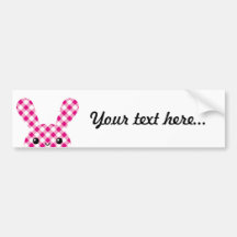Kawaii checkered rabbit bumper stickers