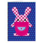 Kawaii checkered rabbit cards