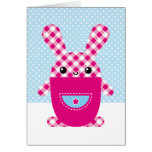 Kawaii checkered rabbit cards