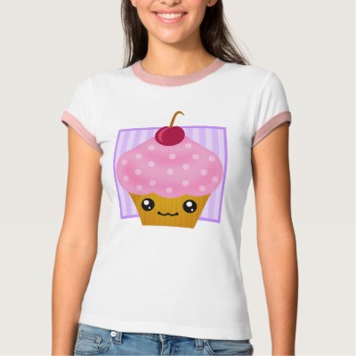 Kawaii Cherry Cupcake Apparel T-shirts by megakawaii