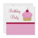 Kawaii Cherry Cupcake Birthday Party Invitations by megakawaii Kawaii Cherry Cupcake Birthday Party Invitations