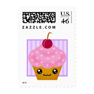 Kawaii Cherry Cupcake stamp