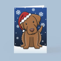 Kawaii Chesapeake Bay Retriever Christmas Card cards