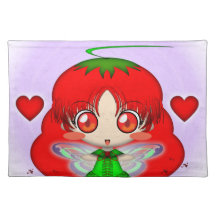 Kawaii Chibi Tomato Fairy Transparent Placemat