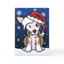 Kawaii Chinese Crested Christmas Card
