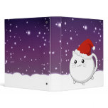Kawaii christmas kitty in santa binders
