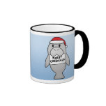 Kawaii Christmas Manatee Mugs