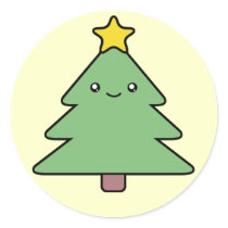 Kawaii Christmas Tree Holiday Stickers by mariannegilliand Kawaii Christmas Tree Holiday Stickers