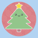 Kawaii Christmas Tree Holiday Stickers