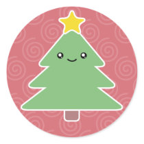 Kawaii Christmas Tree Holiday Stickers