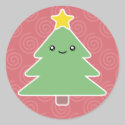 Kawaii Christmas Tree Holiday Stickers