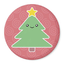Kawaii Christmas Tree Magnet by mariannegilliand Kawaii Christmas Tree Magnet
