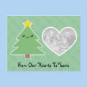 Kawaii Christmas Tree Postcard Template