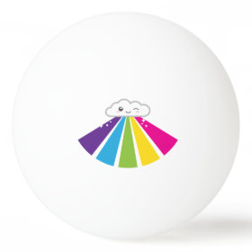 Kawaii Cloud and Rainbow Ping Pong Balls Ping-Pong Ball