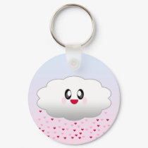KAWAII CLOUD RAINING HEARTS keychains by kawaiifiveo KAWAII CLOUD RAINING HEARTS keychains