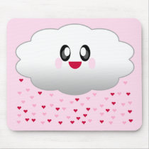 KAWAII CLOUD RAINING HEARTS LOVE mousepads by kawaiifiveo KAWAII CLOUD RAINING HEARTS LOVE mousepads