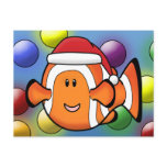 Kawaii Clownfish Christmas postcards