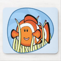 Kawaii Clownfish Mousepad by MenagerieMayhem Kawaii Clownfish Mousepad