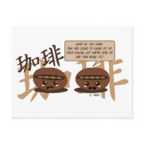 Kawaii Coffee Beans postcards by MendiSue Kawaii Coffee Beans postcards