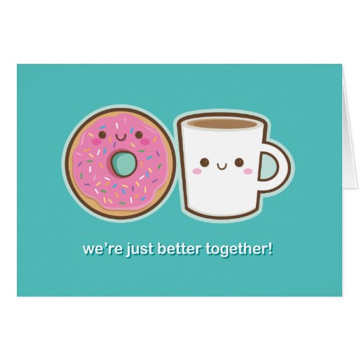 Kawaii Coffee & Doughnut Card