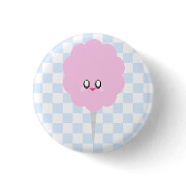 KAWAII COTTON CANDY CHECKERBOARD PIN BUTTON by kawaiifiveo KAWAII COTTON CANDY CHECKERBOARD PIN BUTTON