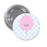KAWAII COTTON CANDY CHECKERBOARD PIN BUTTON buttons