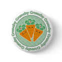 Kawaii Crunchy Carrots Button Badge by megakawaii Kawaii Crunchy Carrots Button Badge