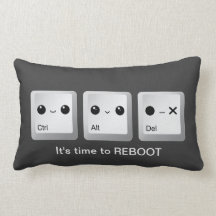 Kawaii Ctrl Alt Del Keyboard - Let's reboot Throw Pillows