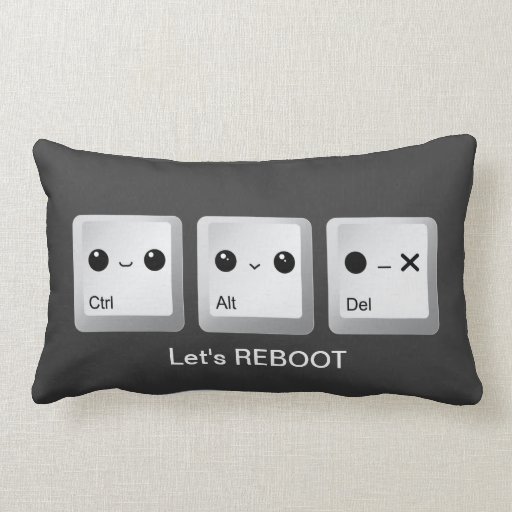 Kawaii Ctrl Alt Del Keyboard - Let's reboot Pillows