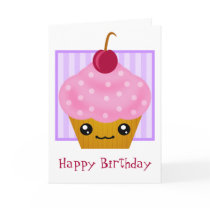 Kawaii Cupcake Birthday Card