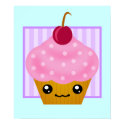 Kawaii Cupcake Cherry Poster posters by megakawaii Kawaii Cupcake Cherry Poster posters