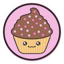 Kawaii Cupcake Chocolate Frosting stickers