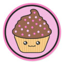 Kawaii Cupcake Chocolate Frosting stickers