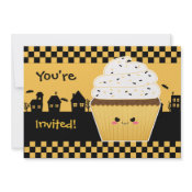 Kawaii Cupcake Halloween party Custom Invitations