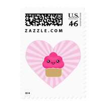 Kawaii Cupcake Heart Postage