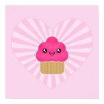 Kawaii Cupcake Heart Poster